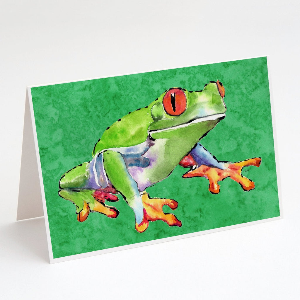 Frog Greeting Cards Pack of 8 Blank Cards with Envelopes Whimsical A7 Size 5x7