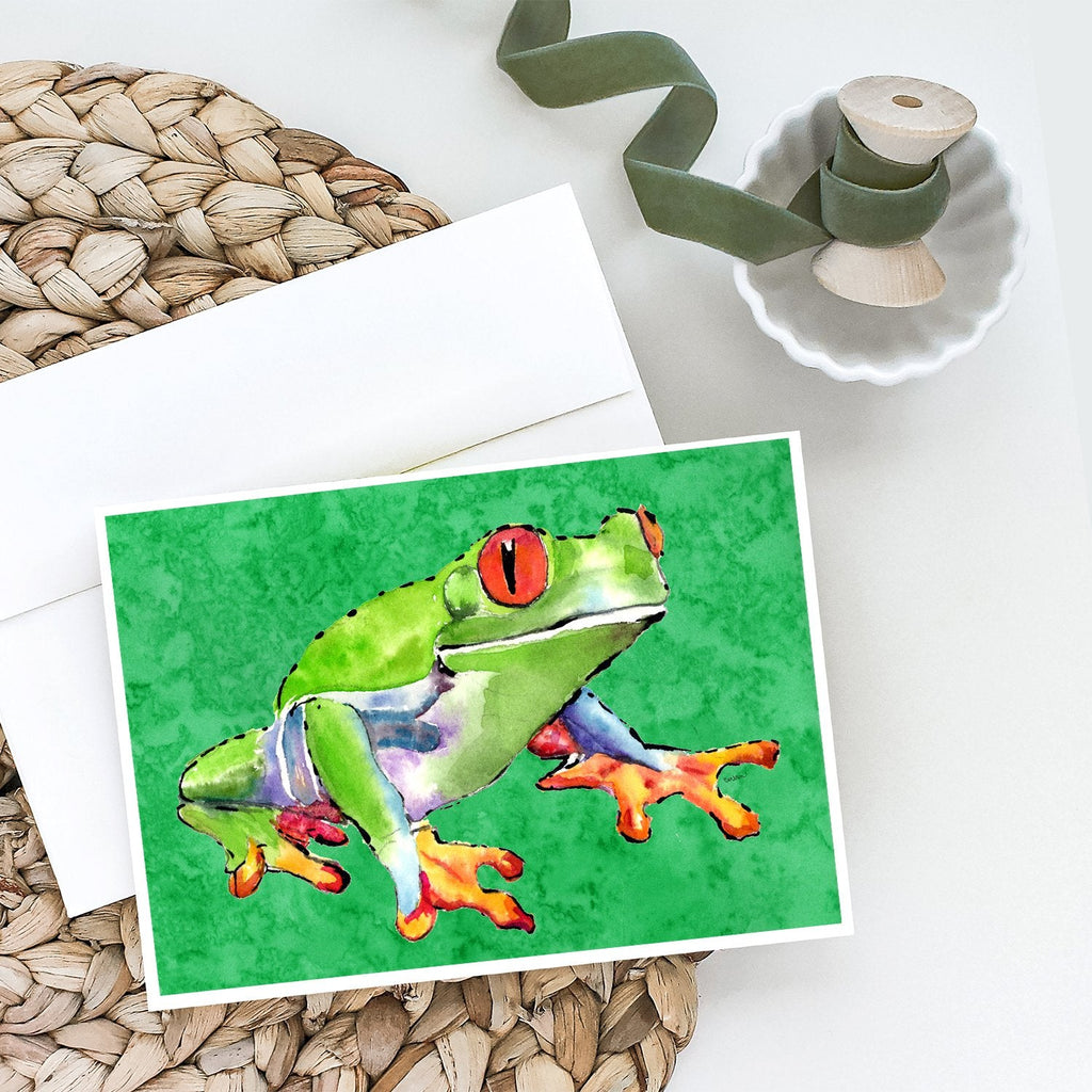 Frog Greeting Cards Pack of 8 Blank Cards with Envelopes Whimsical A7 Size 5x7
