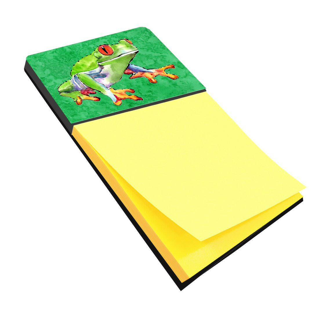 Frog Watercolor Sticky Note Holder Refillable Dispenser Desk Accessory 3x3 Pad Gift