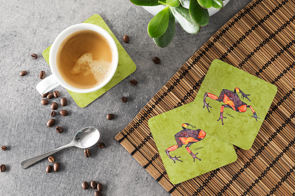 Frog Foam Coasters Set of 4 Cup Coasters for Indoor Outdoor, Tabletop Protection, Anti Slip, Mouse pad Material