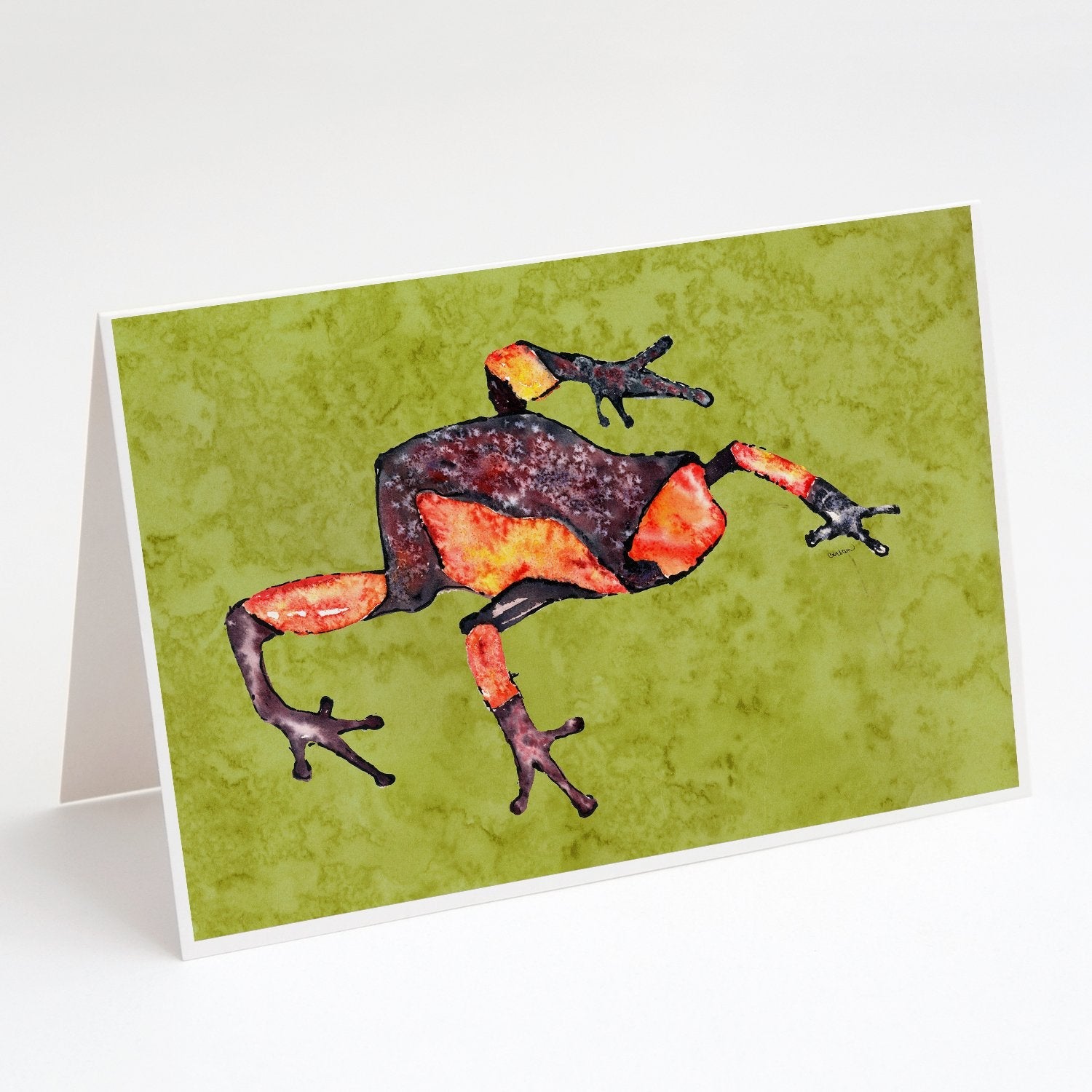Frog Greeting Cards Pack of 8 Blank Cards with Envelopes Whimsical A7 Size 5x7