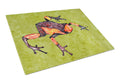 Frog Cutting Board Tempered Glass Kitchen Cutting Surface, Heat Resistant Chopping, Non-Slip Feet, Food Prep & Serving