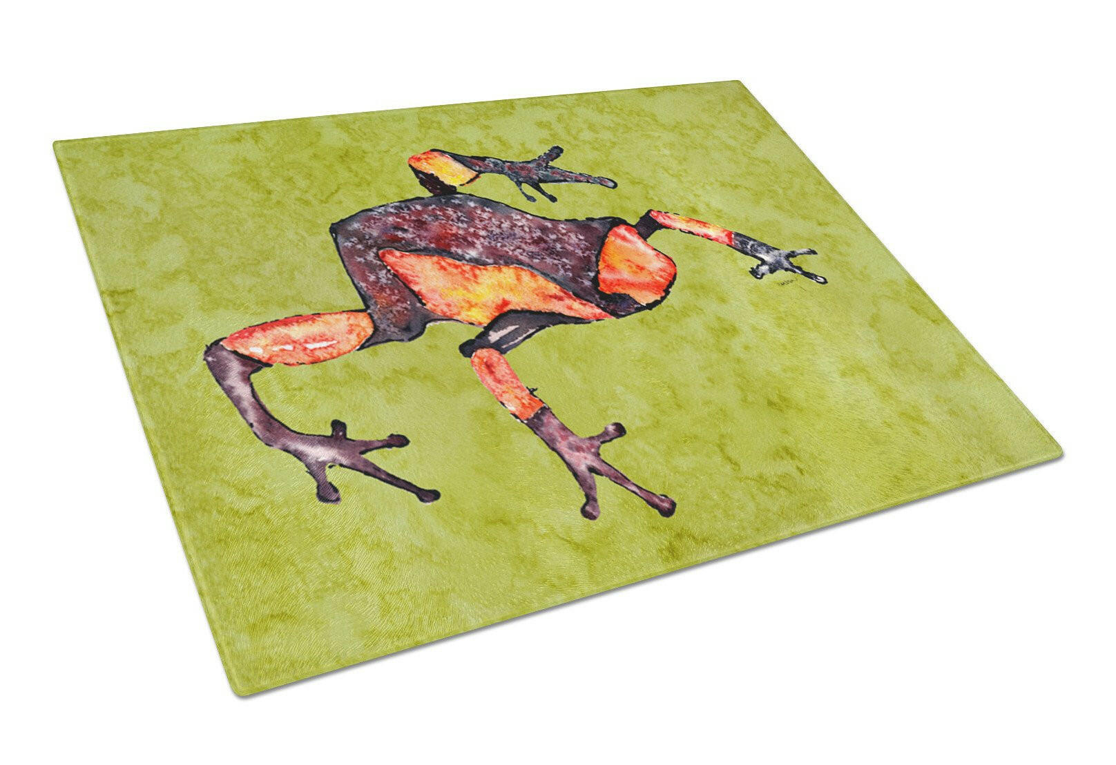 Frog Cutting Board Tempered Glass Kitchen Cutting Surface, Heat Resistant Chopping, Non-Slip Feet, Food Prep & Serving