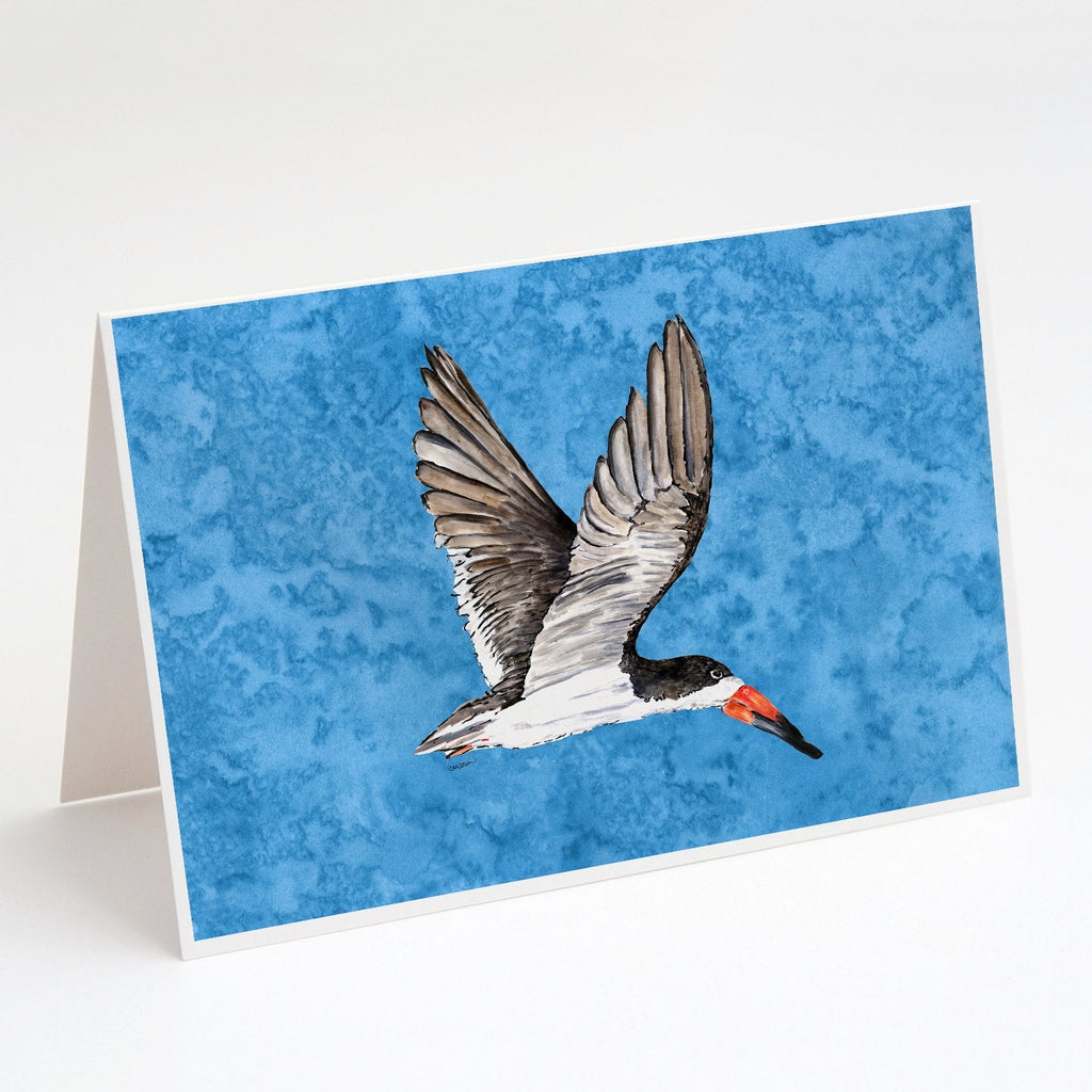 Bird on Blue Greeting Cards Pack of 8 Blank Cards with Envelopes Whimsical A7 Size 5x7