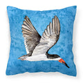 Bird on Blue Decorative Throw Pillow 14x14 Indoor Outdoor Accent Cushion, Fabric Cover with Insert for Sofa, Bed, Porch & Living Room