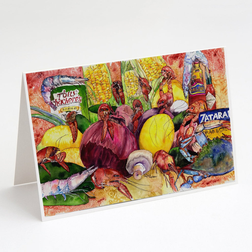 Crawfish with Spices and Corn Greeting Cards Pack of 8 Blank Cards with Envelopes Whimsical A7 Size 5x7