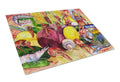 Crawfish with Spices and Corn Cutting Board Tempered Glass Kitchen Cutting Surface, Heat Resistant Chopping, Non-Slip Feet, Food Prep & Serving