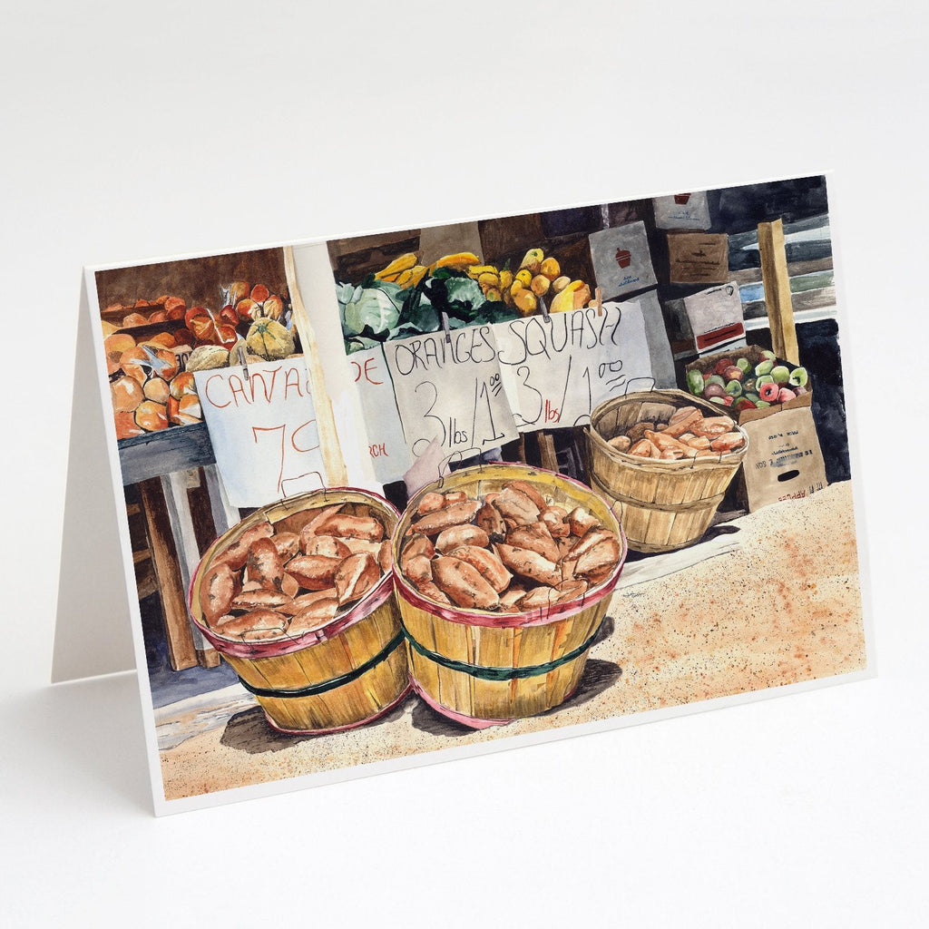 Sweet Potatoes Farmer's Market Greeting Cards Pack of 8 Blank Cards with Envelopes Whimsical A7 Size 5x7