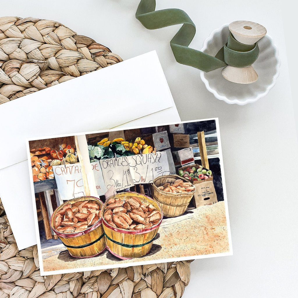 Sweet Potatoes Farmer's Market Greeting Cards Pack of 8 Blank Cards with Envelopes Whimsical A7 Size 5x7