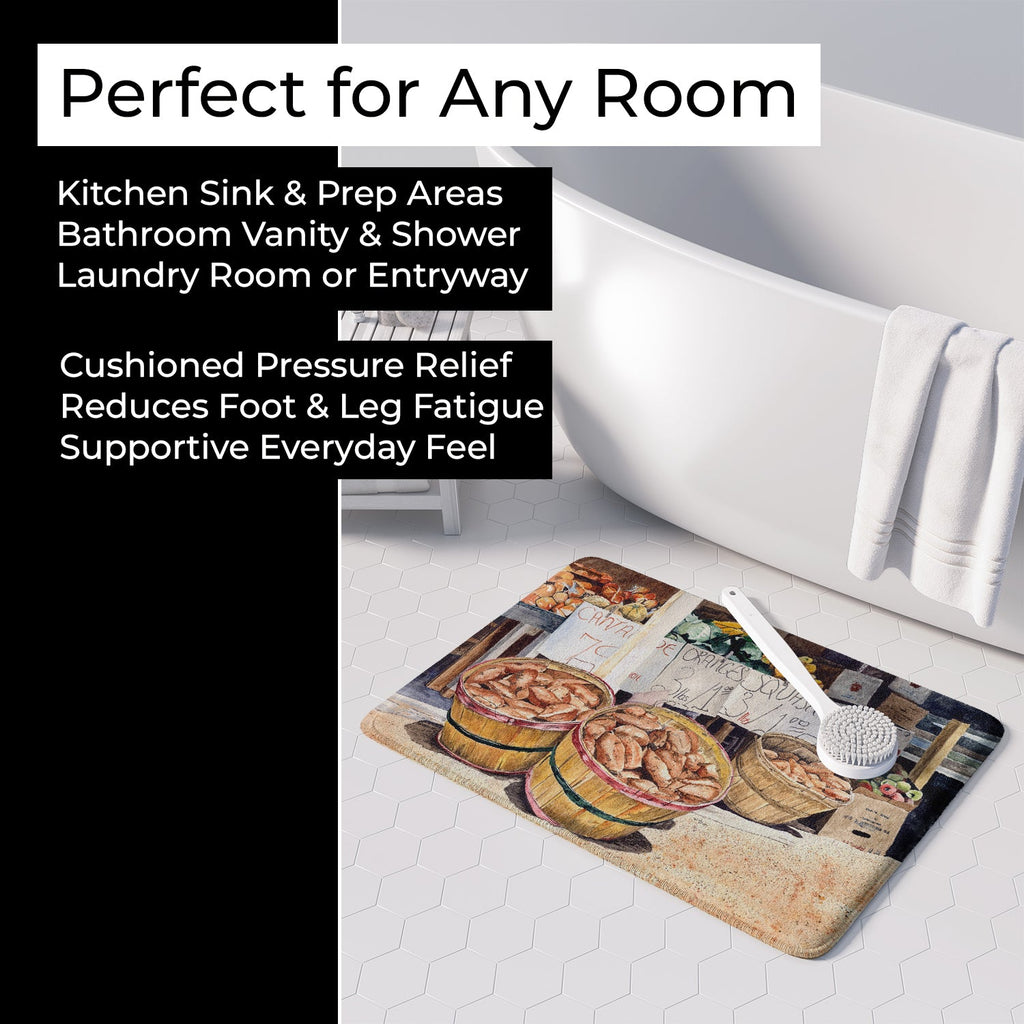 Sweet Potatoes Farmer's Market Memory Foam Kitchen Mat Machine Washable Anti-Fatigue Cushion Comfort Bath or Kitchen Rug