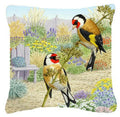 European Goldfinches by Sarah Adams Decorative Throw Pillow 14x14 Indoor Outdoor Accent Cushion, Fabric Cover with Insert for Sofa, Bed, Porch & Living Room