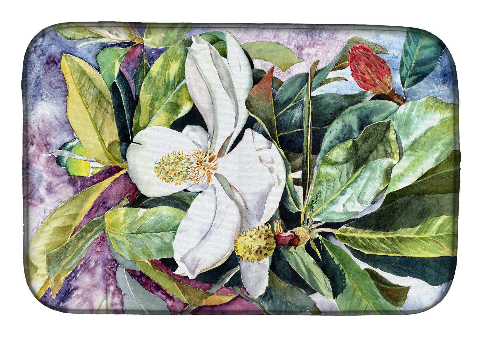 Magnolia Dish Drying Mat Absorbent Dish Drying Mat Pad for Kitchen Counter Dish Drainer Mat for Countertop, 14 x 21", Multicolor