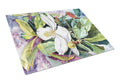 Magnolia Cutting Board Tempered Glass Kitchen Cutting Surface, Heat Resistant Chopping, Non-Slip Feet, Food Prep & Serving