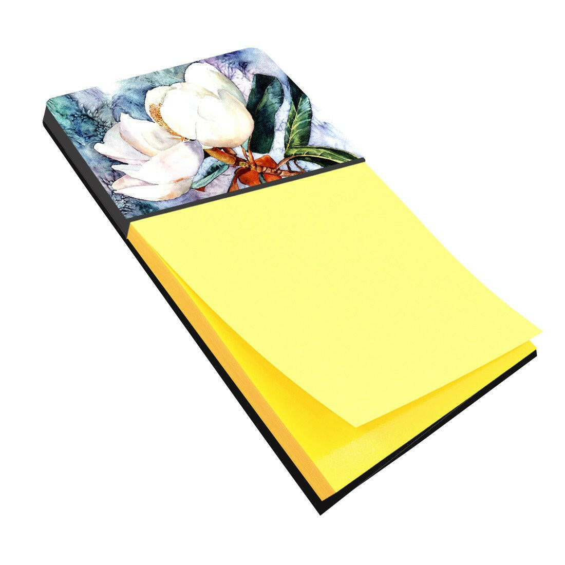 Magnolia Watercolor Sticky Note Holder Refillable Dispenser Desk Accessory 3x3 Pad Gift