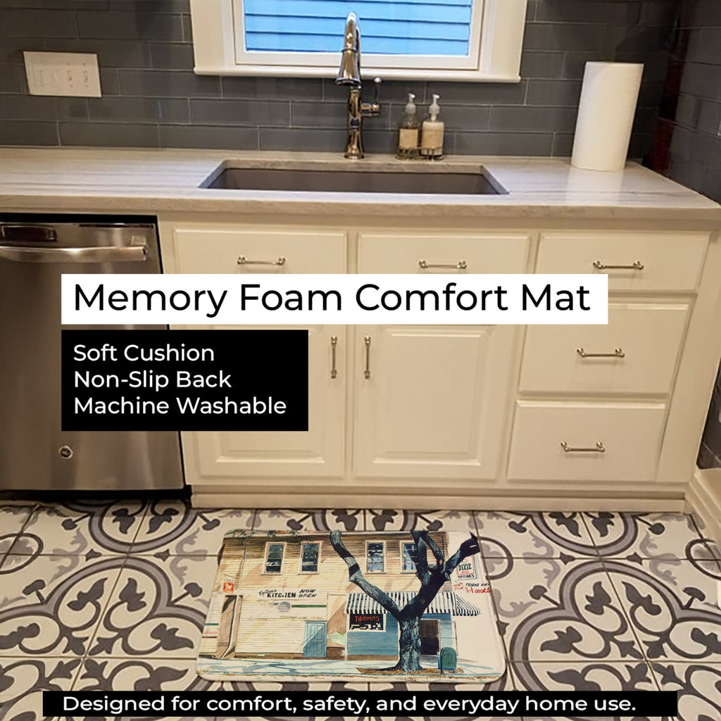 Tipitina's Memory Foam Kitchen Mat Machine Washable Anti-Fatigue Cushion Comfort Bath or Kitchen Rug