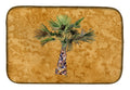 Palm Tree on Gold Dish Drying Mat Absorbent Dish Drying Mat Pad for Kitchen Counter Dish Drainer Mat for Countertop, 14 x 21", Multicolor