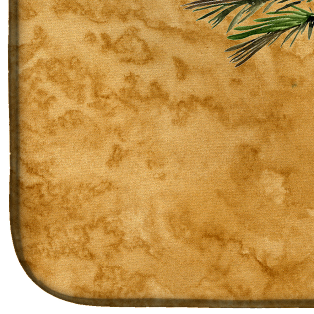 Palm Tree on Gold Dish Drying Mat Absorbent Dish Drying Mat Pad for Kitchen Counter Dish Drainer Mat for Countertop, 14 x 21", Multicolor