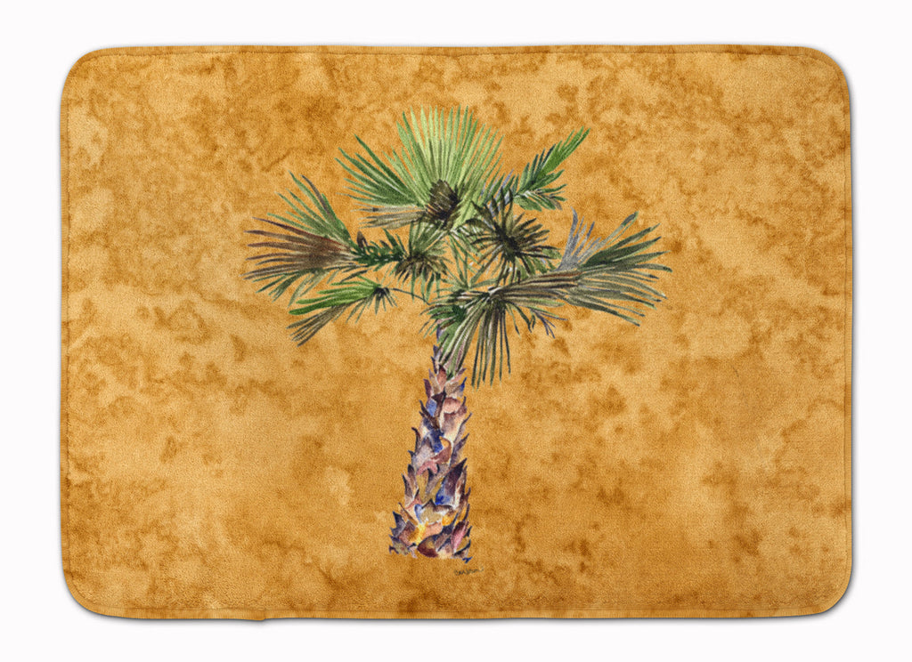 Palm Tree on Gold Memory Foam Kitchen Mat Machine Washable Anti-Fatigue Cushion Comfort Bath or Kitchen Rug
