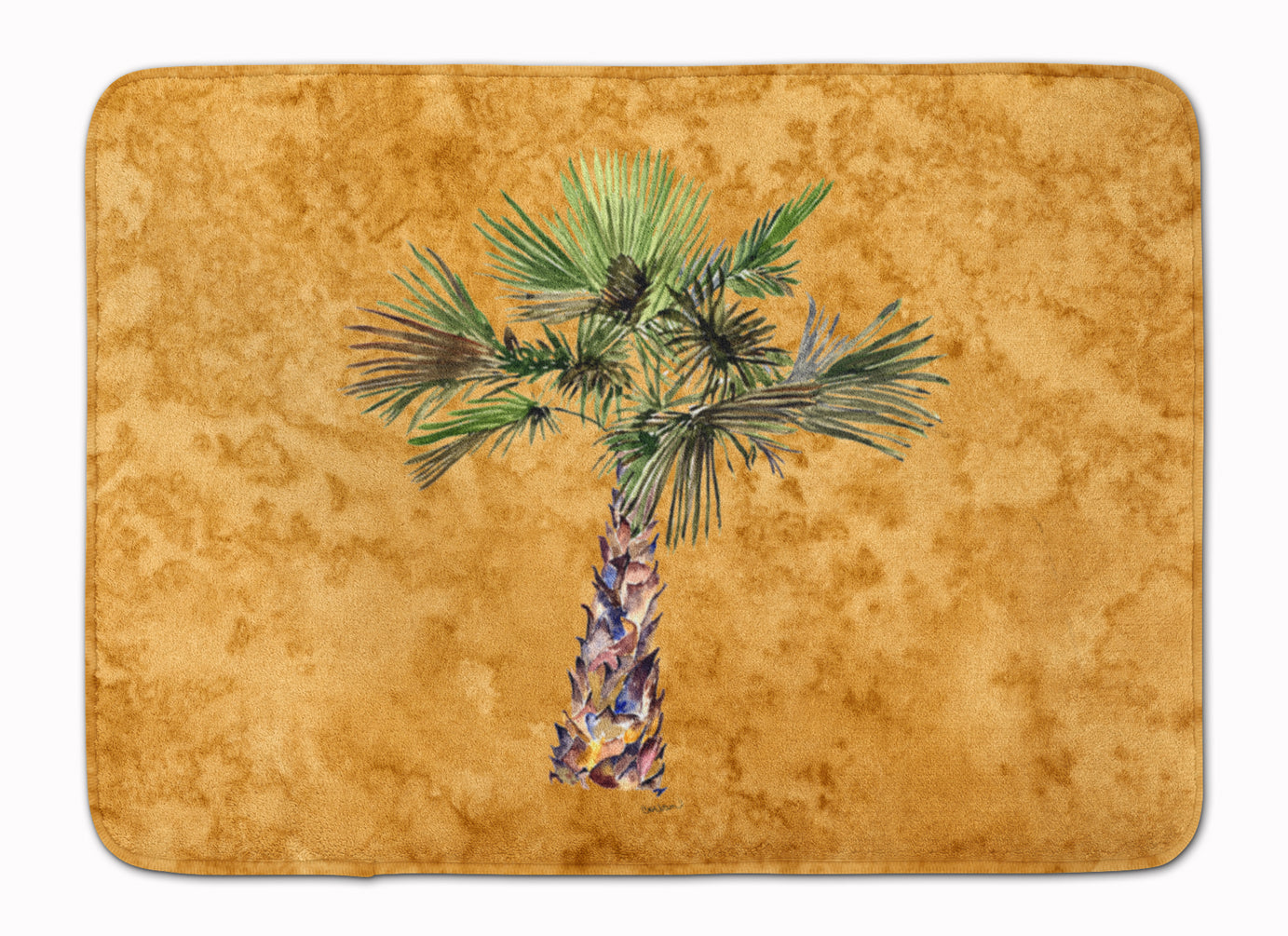 Palm Tree on Gold Memory Foam Kitchen Mat Machine Washable Anti-Fatigue Cushion Comfort Bath or Kitchen Rug