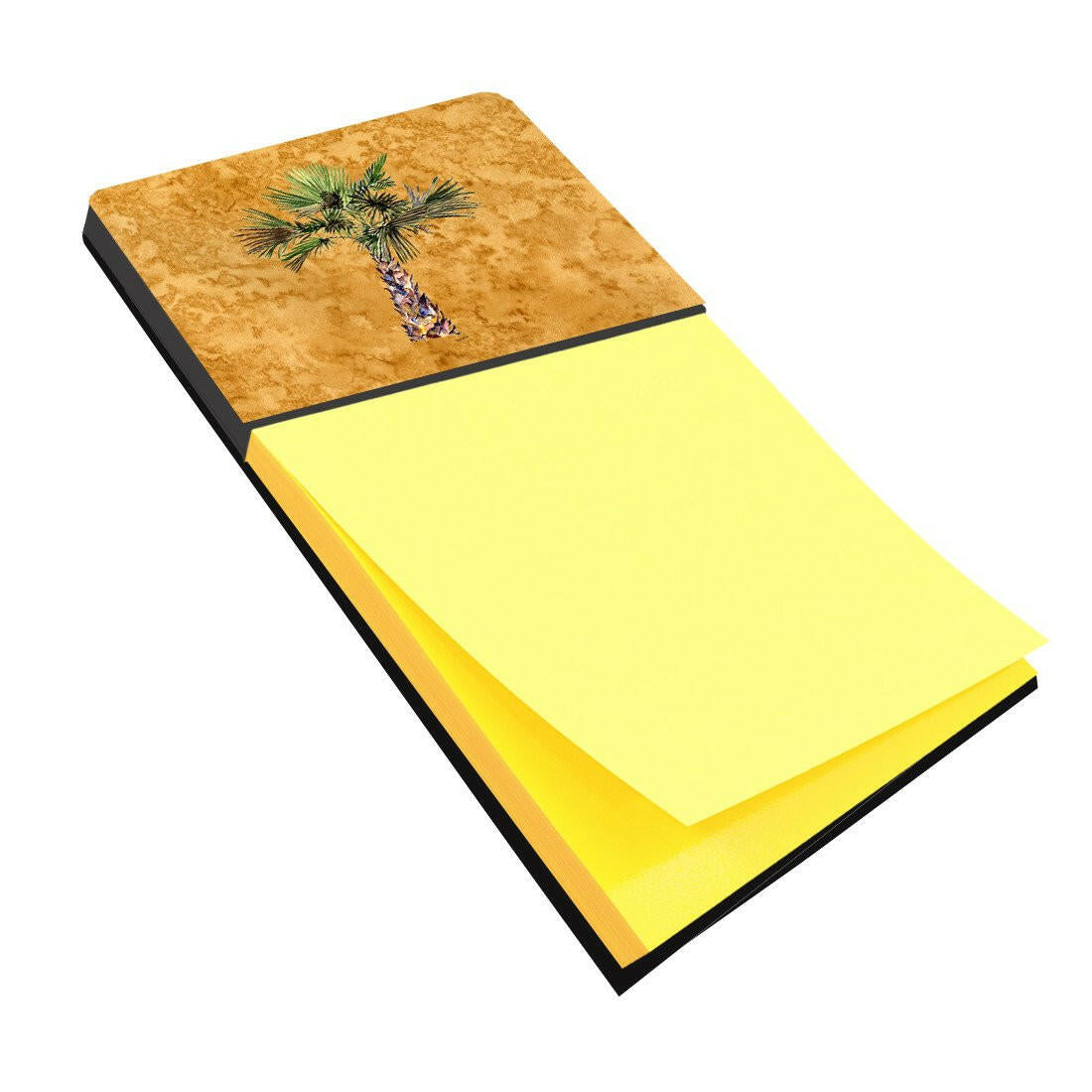 Palm Tree on Gold Watercolor Sticky Note Holder Refillable Dispenser Desk Accessory 3x3 Pad Gift