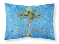 Welcome Palm Tree on Blue Standard Pillowcase Lightweight Super Soft Easy Care Decorative Artwork Pillowcase, Standard