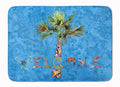 Welcome Palm Tree on Blue Memory Foam Kitchen Mat Machine Washable Anti-Fatigue Cushion Comfort Bath or Kitchen Rug