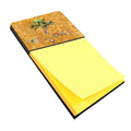 Welcome Palm Tree on Gold Watercolor Sticky Note Holder Refillable Dispenser Desk Accessory 3x3 Pad Gift