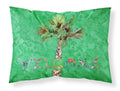 Welcome Palm Tree on Green Standard Pillowcase Lightweight Super Soft Easy Care Decorative Artwork Pillowcase, Standard