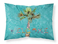 Welcome Palm Tree on Teal Standard Pillowcase Lightweight Super Soft Easy Care Decorative Artwork Pillowcase, Standard