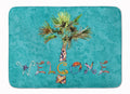 Welcome Palm Tree on Teal Memory Foam Kitchen Mat Machine Washable Anti-Fatigue Cushion Comfort Bath or Kitchen Rug