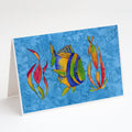 Troical Fish and Seaweed on Blue Greeting Cards Pack of 8 Blank Cards with Envelopes Whimsical A7 Size 5x7