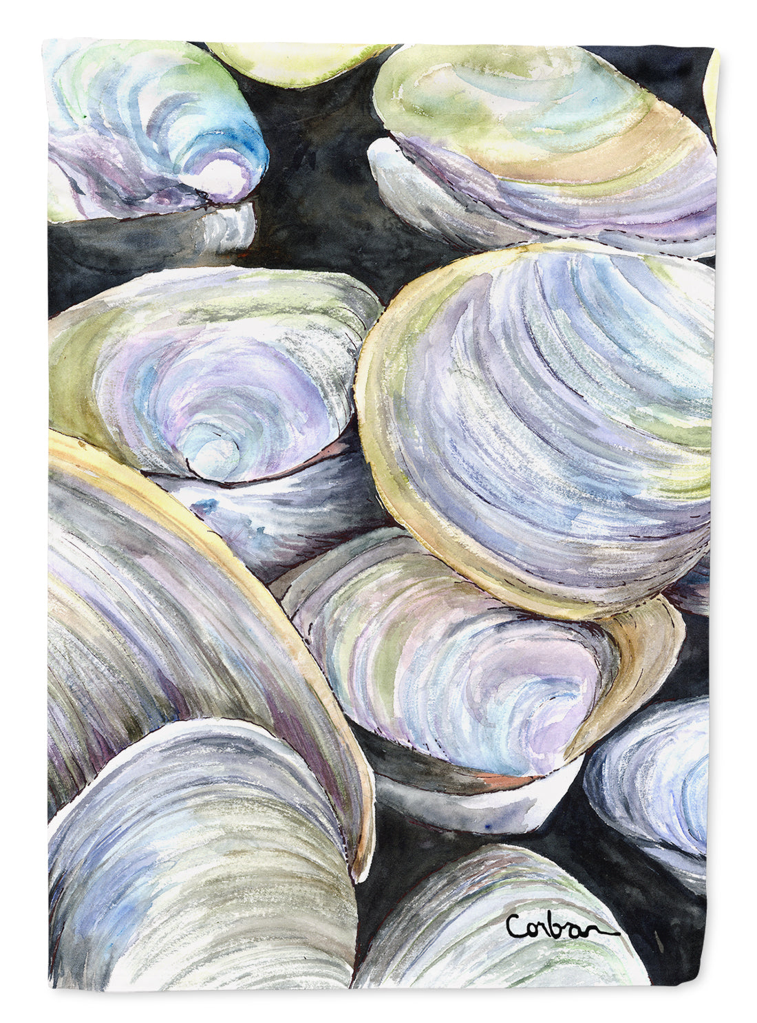 Clam Quahog House Flag 28x40 Porch Sleeve Pole Decorative Outside Yard Banner Artwork Wall Hanging, Polyester