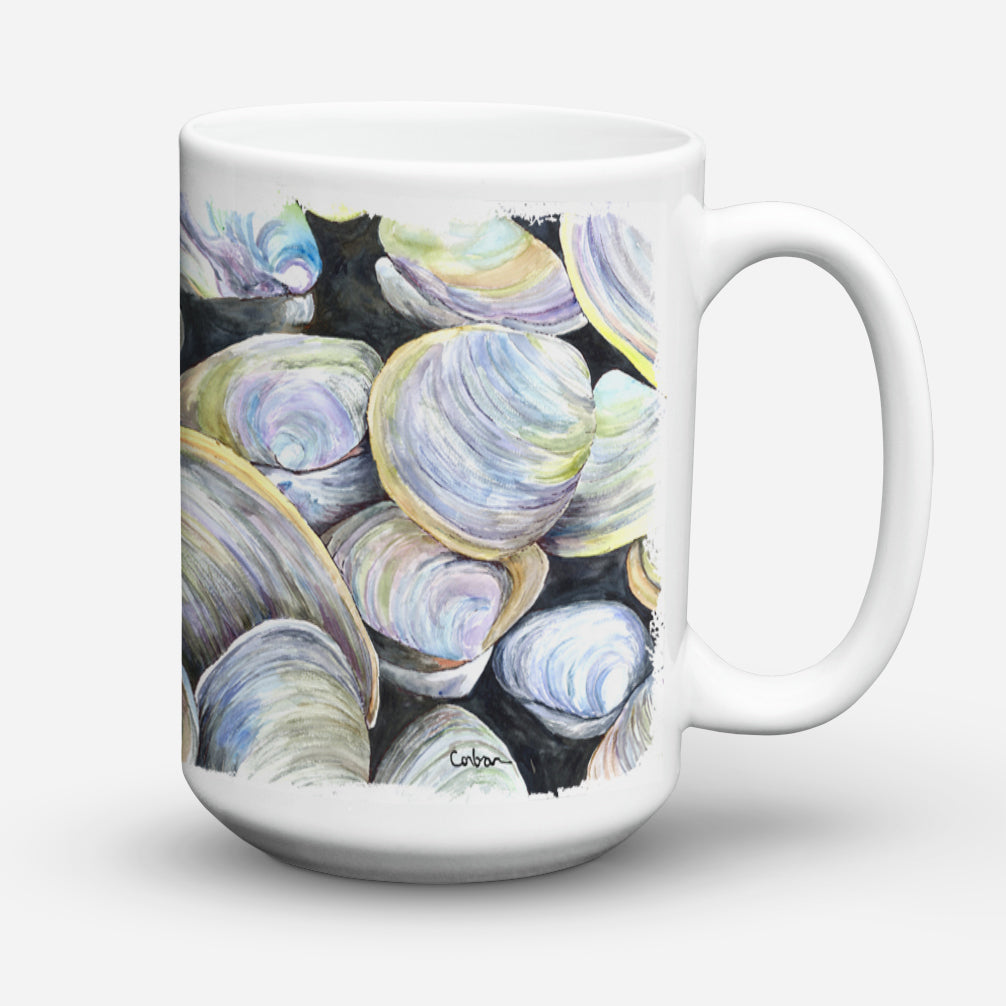 Clam Quahog Ceramic Coffee Mug 15 oz Decorative Large C Handle Mug Cup for Tea, Cocoa Hot Chocolate