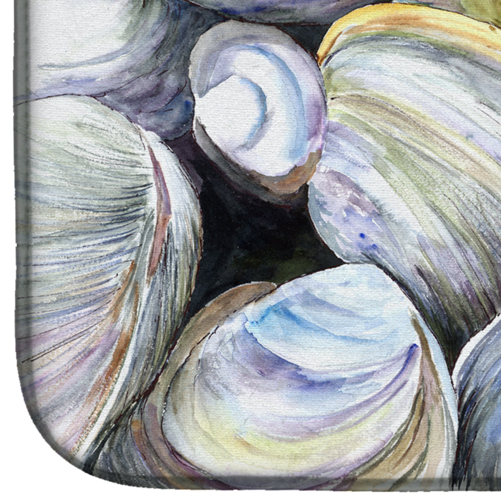 Clam Quahog Dish Drying Mat Absorbent Dish Drying Mat Pad for Kitchen Counter Dish Drainer Mat for Countertop, 14 x 21", Multicolor
