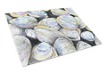 Clam Quahog Cutting Board Tempered Glass Kitchen Cutting Surface, Heat Resistant Chopping, Non-Slip Feet, Food Prep & Serving