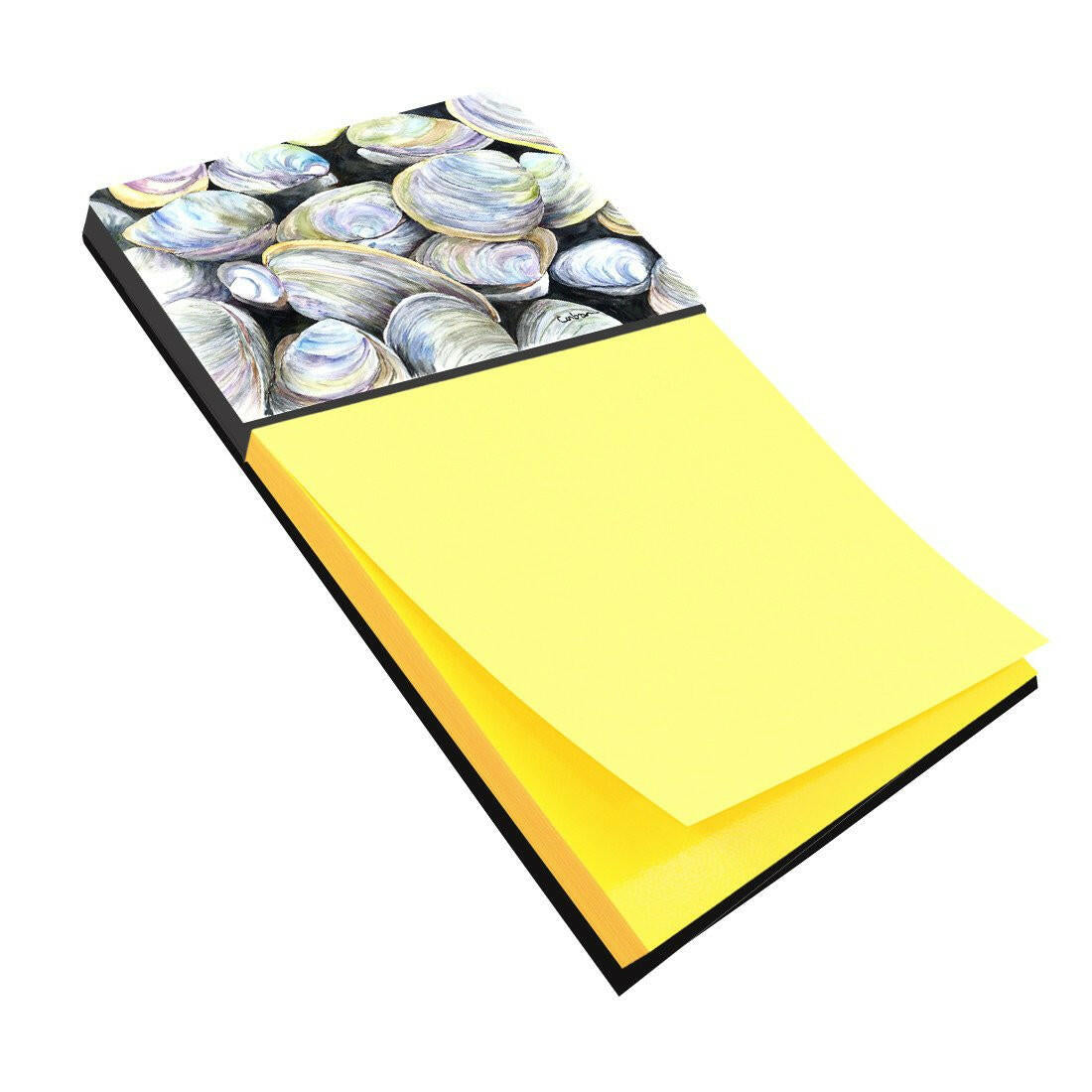 Clam Quahog Watercolor Sticky Note Holder Refillable Dispenser Desk Accessory 3x3 Pad Gift