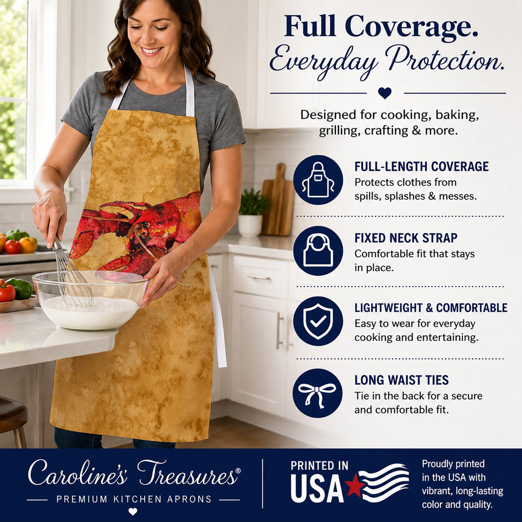 Lobster Apron Cooking Kitchen Server Baking Crafts Gardening for Adult Women Men, Unisex, Large, Multicolor