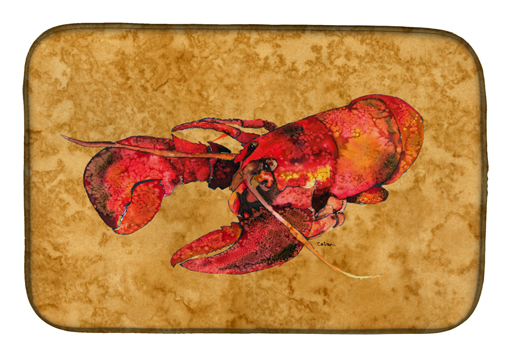 Lobster Dish Drying Mat Absorbent Dish Drying Mat Pad for Kitchen Counter Dish Drainer Mat for Countertop, 14 x 21", Multicolor