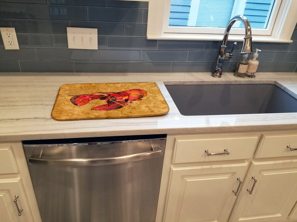 Lobster Dish Drying Mat Absorbent Dish Drying Mat Pad for Kitchen Counter Dish Drainer Mat for Countertop, 14 x 21", Multicolor