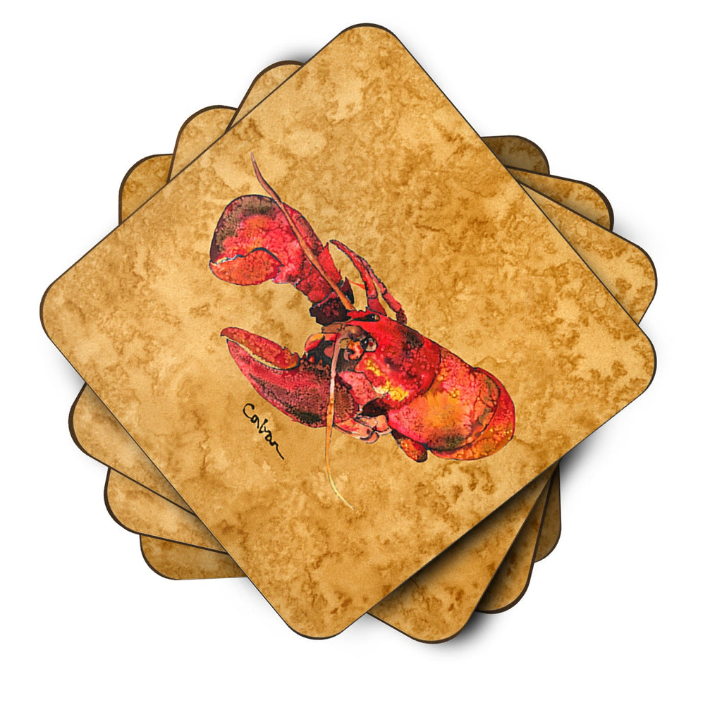 Lobster Foam Coasters Set of 4 Cup Coasters for Indoor Outdoor, Tabletop Protection, Anti Slip, Mouse pad Material