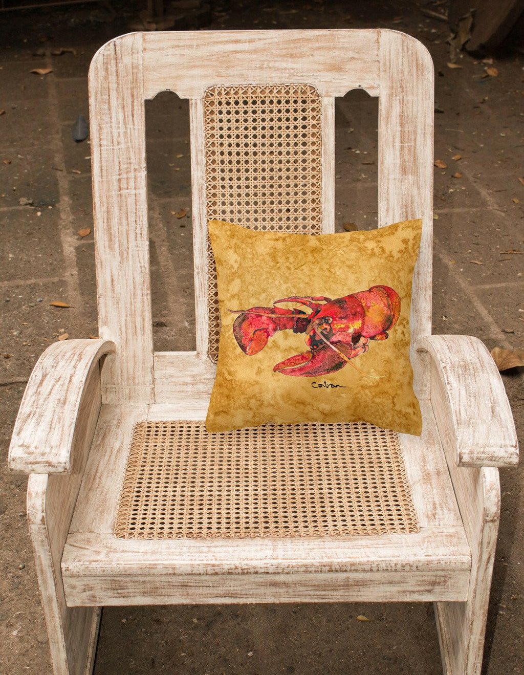 Lobster Decorative Throw Pillow 14x14 Indoor Outdoor Accent Cushion, Fabric Cover with Insert for Sofa, Bed, Porch & Living Room