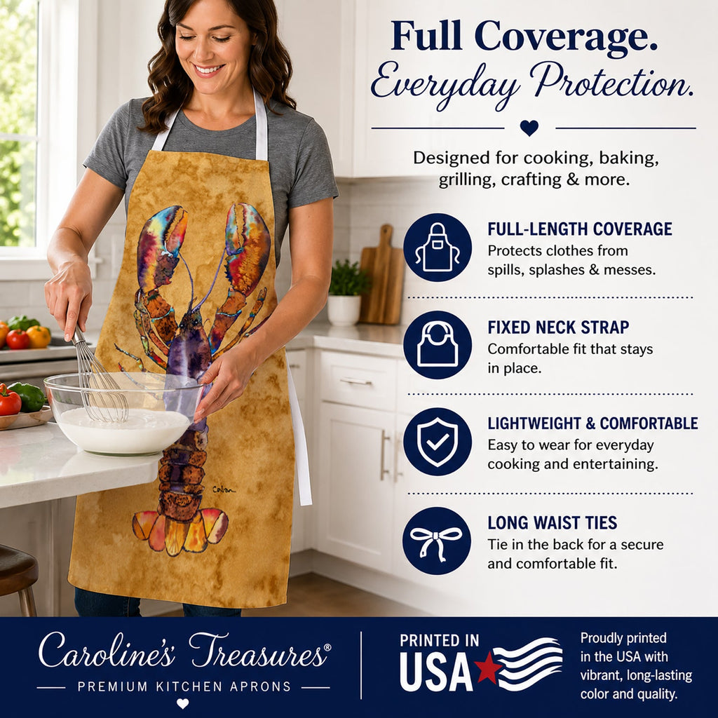 Lobster Apron Cooking Kitchen Server Baking Crafts Gardening for Adult Women Men, Unisex, Large, Multicolor