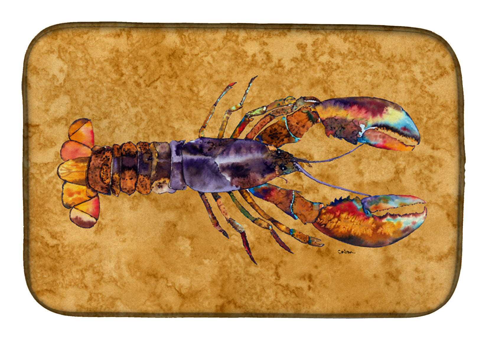 Lobster Dish Drying Mat Absorbent Dish Drying Mat Pad for Kitchen Counter Dish Drainer Mat for Countertop, 14 x 21", Multicolor