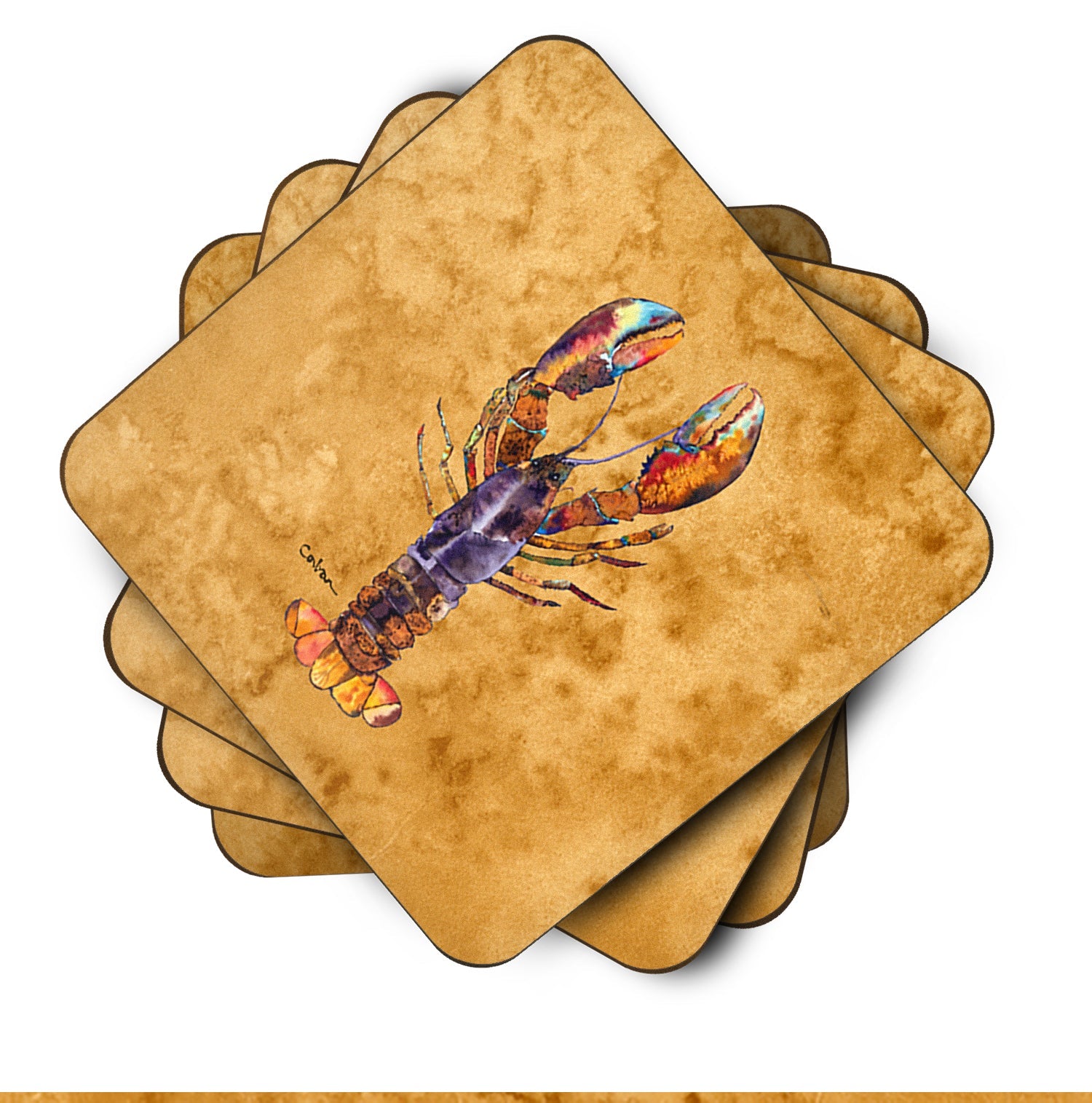 Lobster Foam Coasters Set of 4 Cup Coasters for Indoor Outdoor, Tabletop Protection, Anti Slip, Mouse pad Material