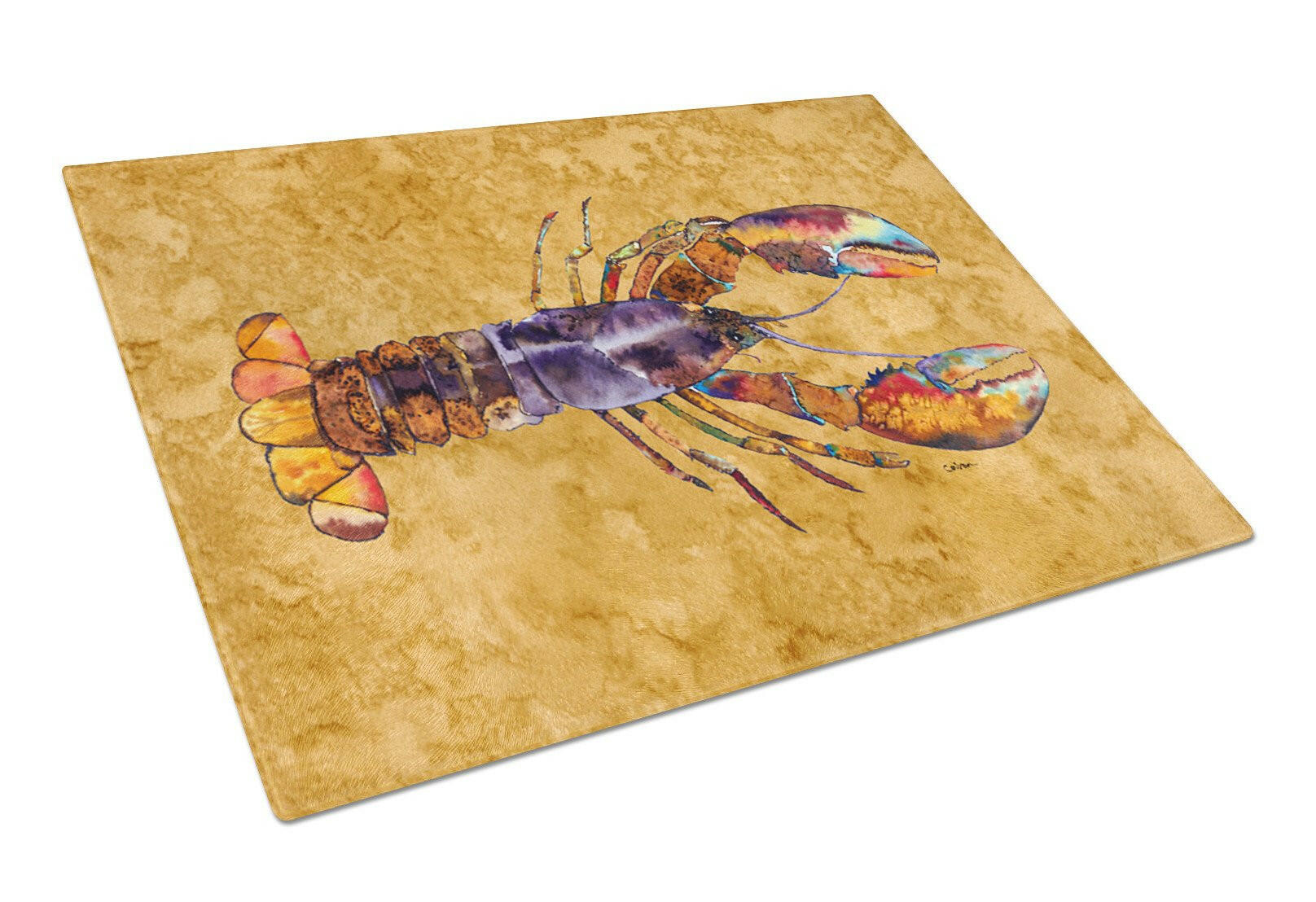 Lobster Cutting Board Tempered Glass Kitchen Cutting Surface, Heat Resistant Chopping, Non-Slip Feet, Food Prep & Serving