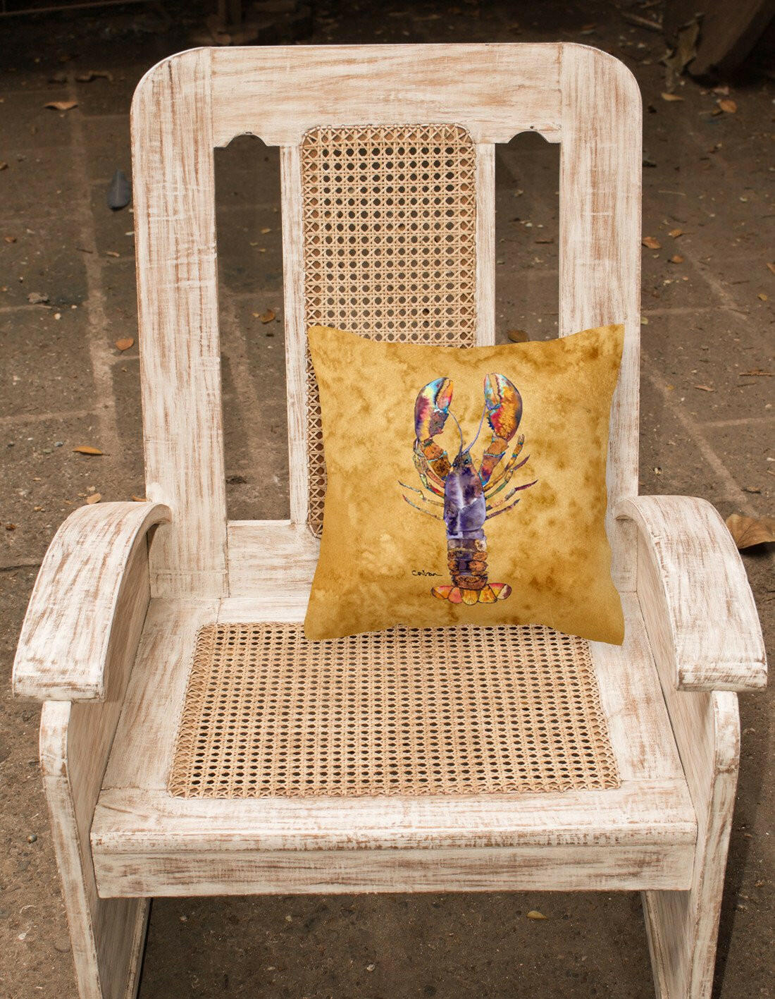 Lobster Decorative Throw Pillow 14x14 Indoor Outdoor Accent Cushion, Fabric Cover with Insert for Sofa, Bed, Porch & Living Room