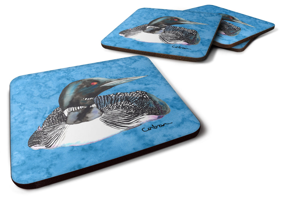 Loon Foam Coasters Set of 4 Cup Coasters for Indoor Outdoor, Tabletop Protection, Anti Slip, Mouse pad Material