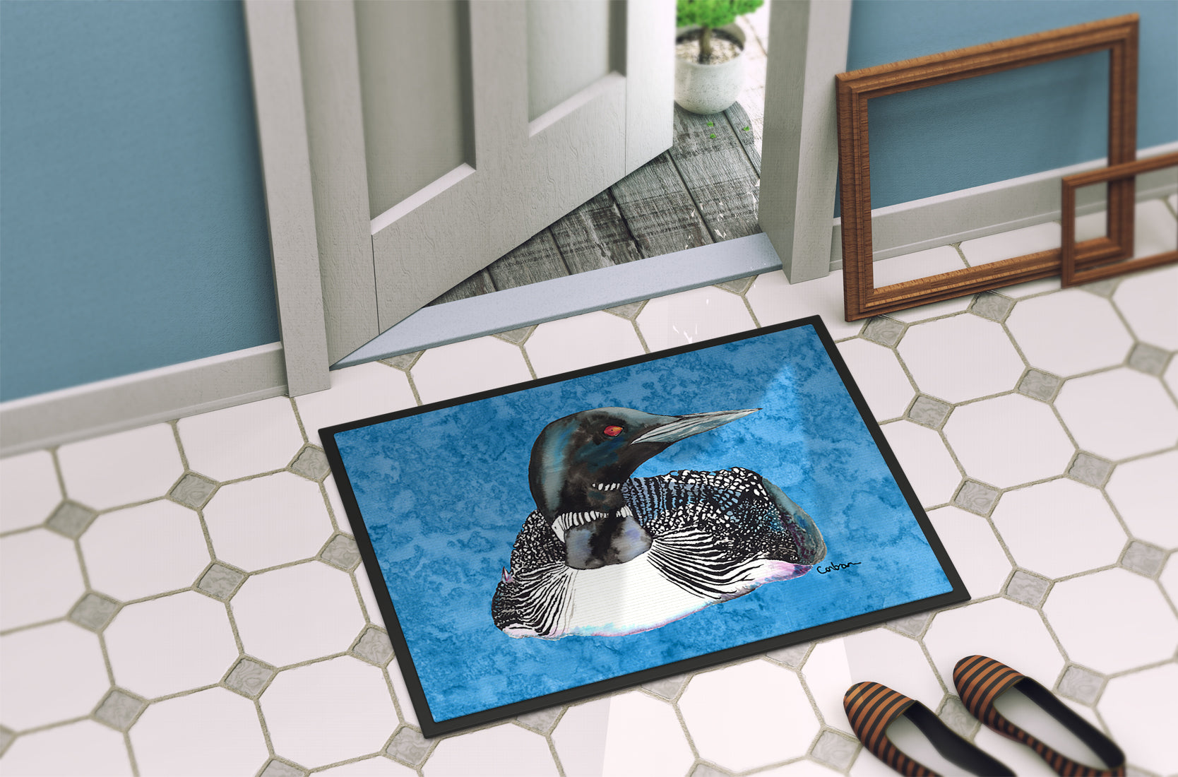 Loon Doormat Indoor Outdoor 24H X 36W Front Door Mat Rugs for Entryway, Non Slip Washable Low Pile,