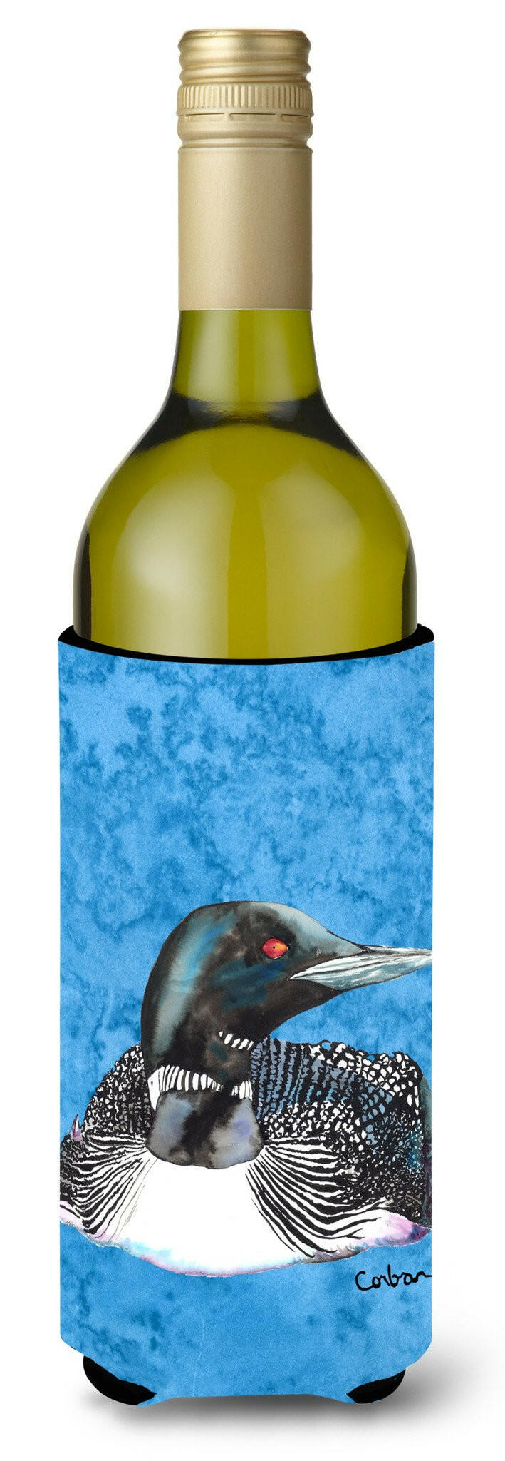 Loon Wine Bottle Hugger Gift Sleeve for Standard 750 ml Bottles, Insulated Reusable Also Fits Mini Shot & Pint Bottles