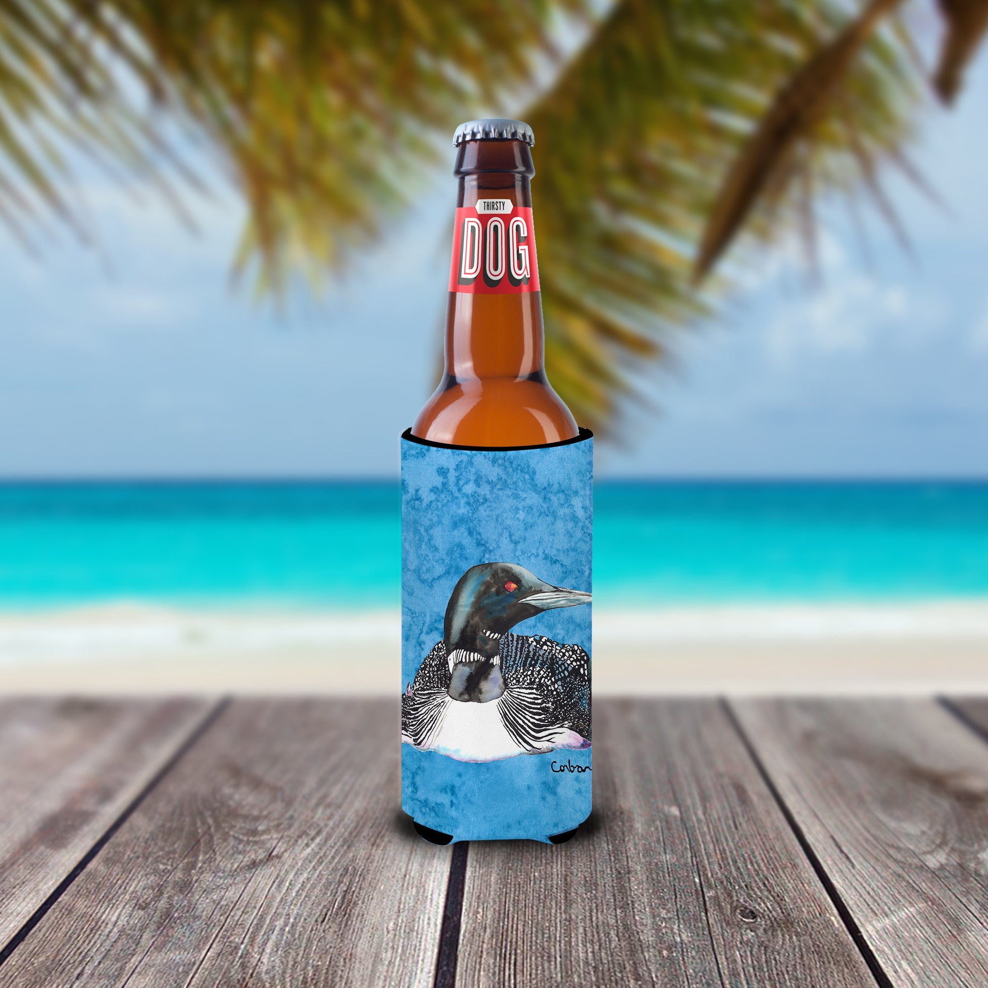 Loon Slim Can Hugger , Insulated Foam Hugger for 12 oz Slim Cans, Beer Bottles & Water Bottles, Printed in USA